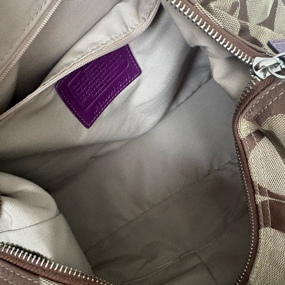 SOLD Coach Tan and Purple Shoulder Bag - Picture 10 of 11